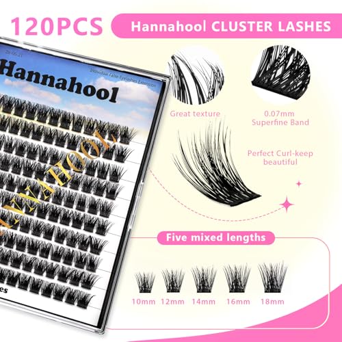 14mm Wide Stem False Eyelash Clusters - DIY 10-20mm Dramatic Lash Extensions Hannahool