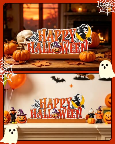 Halloween Wooden Tabletop Sign Decor - Spooky Home Centerpiece