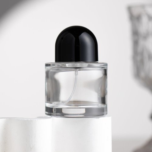 Enslz 100ML/3.4OZ Refillable Cosmetic Spray Bottle, Empty Glass Perfume Bottle with Spray Atomizer (Black, 100ml)