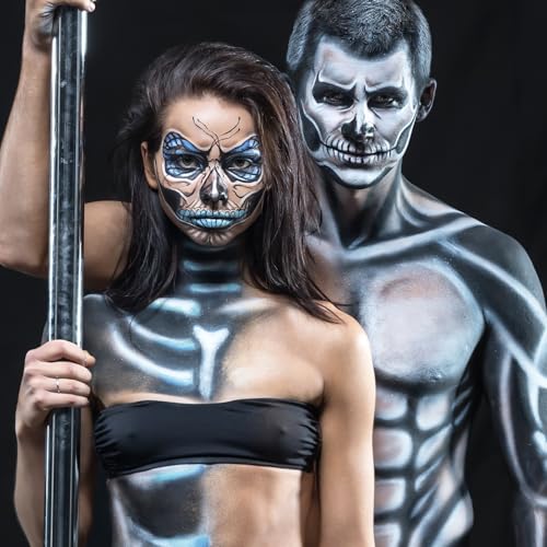 LOKFAR Grey Face & Body Paint Stick Waterproof Halloween Makeup for Stage & Cosplay