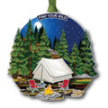 Nature Camping Ornament with Red Forest Chair and Tent - Handcrafted Holiday Decor