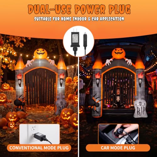 Pumpkin Halloween Inflatable Car & Yard Decoration with Built-in LEDs - 6.3FT