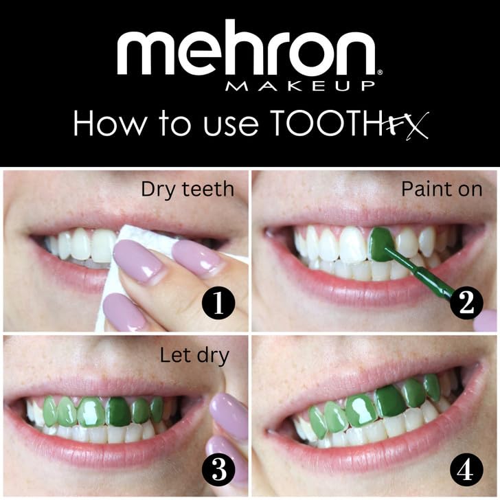 Tooth FX Special Effects Paint - Spinach Green, Temporary Halloween Tooth Makeup
