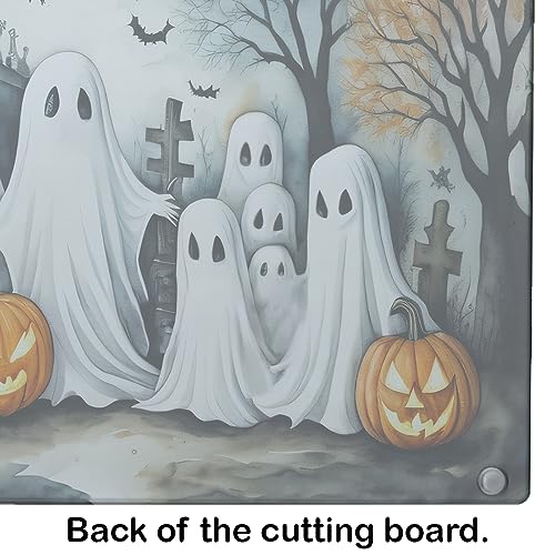 Halloween Ghosts Glass Cutting Board Large - Decorative Tempered Kitchen Board with Variation Ghosts 2281