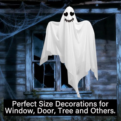 Halloween Hanging Ghost Decorations Set - 31.5 Inches, Outdoor & Indoor Spooky Decor