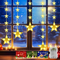Battery Operated Christmas Window Lights with 46 LEDs & 8 Modes – Stars & Sparkling Decor
