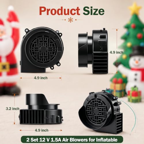 12V 1.5A Inflatable Blower Replacement Fan for Holiday Inflatables - 2 Pack