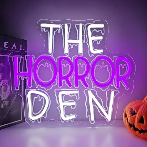 Horror Den Neon Sign Halloween Neon Lights for Bedroom Party & Game Room - Scary LED Wall Art - USB Powered - Spooky Wall Decor - Variation of THIS listing