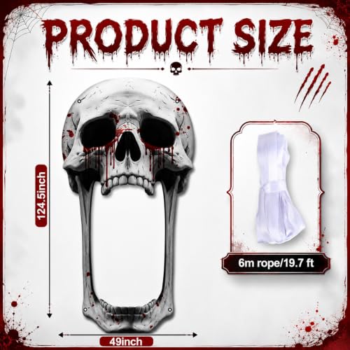 Halloween Skull Door Cover - Giant Skeleton Porch Decoration - Variation: Skull