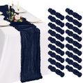 Navy Blue Cheesecloth Table Runner Set - 18 Pack, 10FT Rustic Wedding & Party Decor