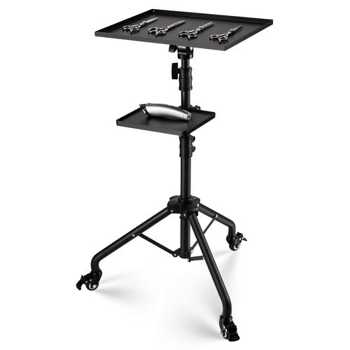 Noverlife Salon Tray Cart on Wheels with Storage Platform, Tattoo Rolling Tray Height Adjustable Salon Service Cart, Iron SPA Rolling Trays Portable Tattoo Table Stand for Dental