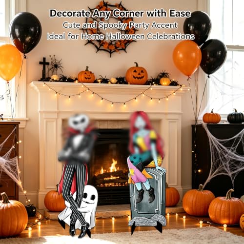 Halloween Yard Signs 29.9 Inch Spooky Decorations with Base - Night Before Holiday Christmas