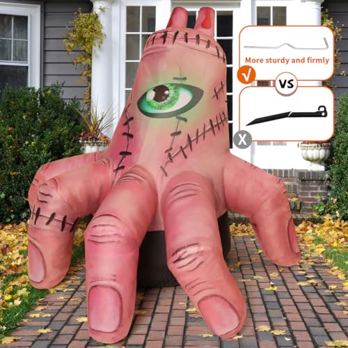 Halloween Inflatable Hand Decoration with LEDs - 6 FT Outdoor Yard Decor - Skin Variation
