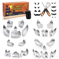 Kids Safe Pumpkin Carving Kit with Stainless Steel Tools & Stencils for Halloween DIY