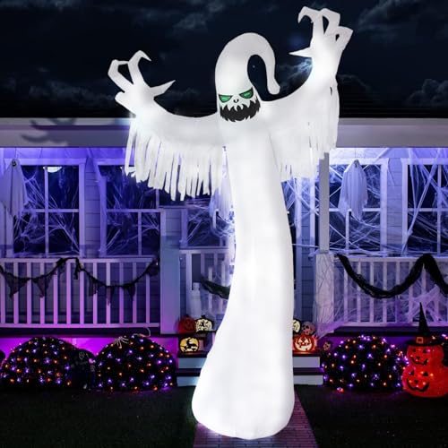 10 FT Giant Ghost Inflatable Halloween Yard Decoration with LED Lights
