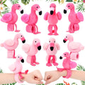 Light Flamingo Party Favors Slap Bracelets - Pack of 8 Plush Animal Gifts