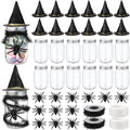 Halloween Candy Jar Craft Kit with Spiders and Witch Hats - Black, 12 Sets