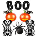 Halloween Foil Balloons Set - Skeleton Dog, Pumpkin & Spider Decorations for Party