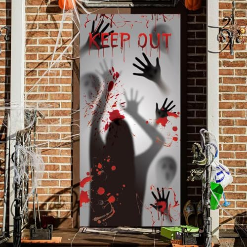 Halloween Bloody Door Banner - Horror Scene Decor for Doors & Walls