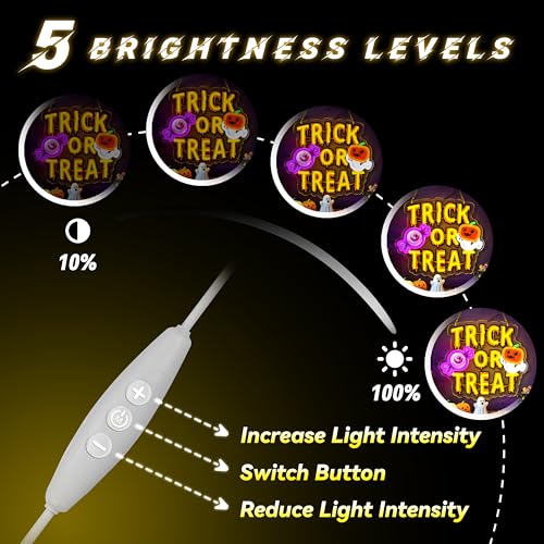 Trick or Treat Neon Sign Halloween LED Light - Spooky Party Decor with Dimmer
