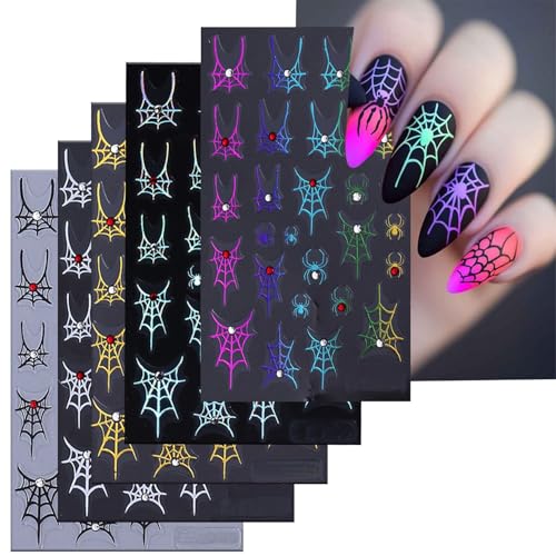Halloween Nail Art Stickers - Rhinestones Spider Web Variation of Rhinestones Spider Web