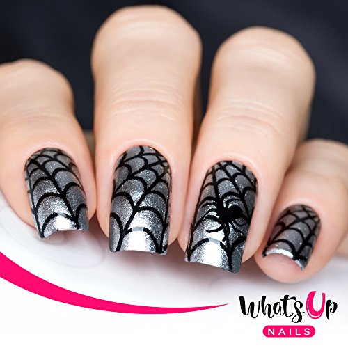 Halloween Nail Vinyl Stencils 4 Pack - Fire, Slime Drips, Spider Web, Pumpkin Faces