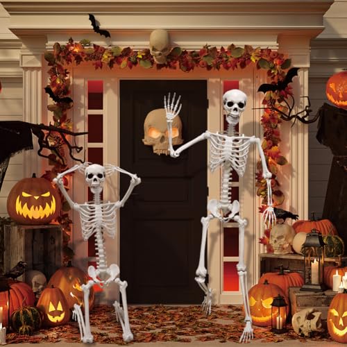 5.9FT Poseable Life Size Skeleton for Halloween Garden Party Decoration - 1 PCS
