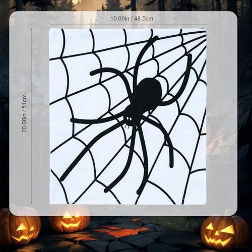 Halloween Chair Covers Set of 4 - Skeleton and Spider Web Design, Spider Variation