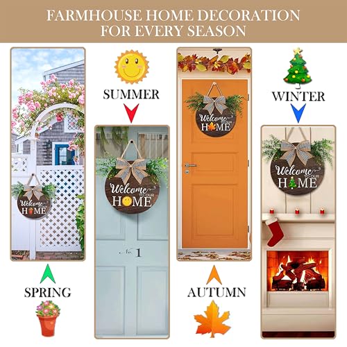 Welcome to Our Home Wooden Door Sign - Multicolor Welcome Sign-1, 12x12 Inch