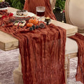 6 Pack Terracotta Cheesecloth Table Runner - Boho Gauze Fall Decor 10ft