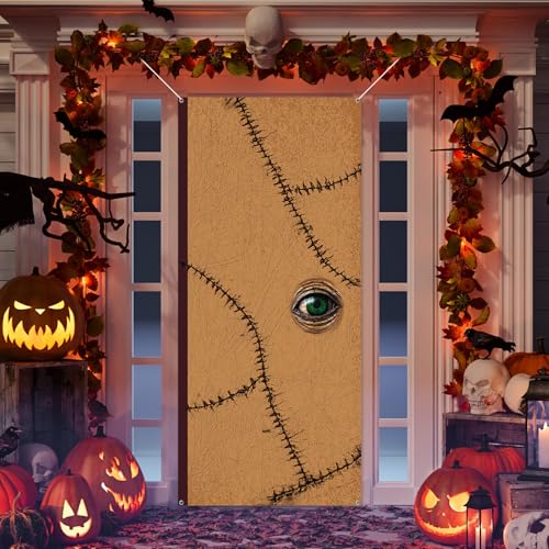 Halloween Witch Magic Book Door Decoration - Large Indoor Outdoor Hanging Banner