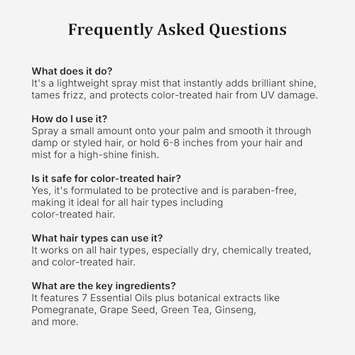 ALOXXI E7 Anti-Frizz Shine Mist, Dry Oil Hair Mist with 7 Essential Oils, Tames Frizz & Boosts Radiance, Safe for Color-Treated Hair, 3.4 Fl Oz