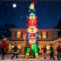 9FT Inflatable Christmas Dogs Stack with LED Lights, Outdoor Holiday Yard Decor