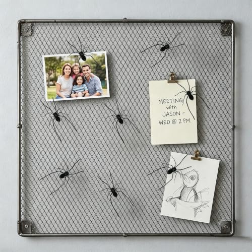 6 Pack Realistic 3D Spider Magnets for Fridge Car Garage Halloween Decor