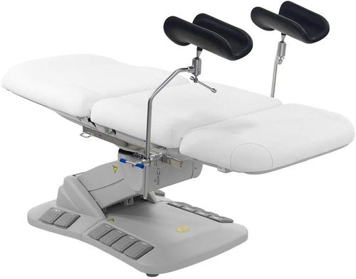SKINACT Kana Electric Treatment Table - Adjustable Height with Stirrups Included | White