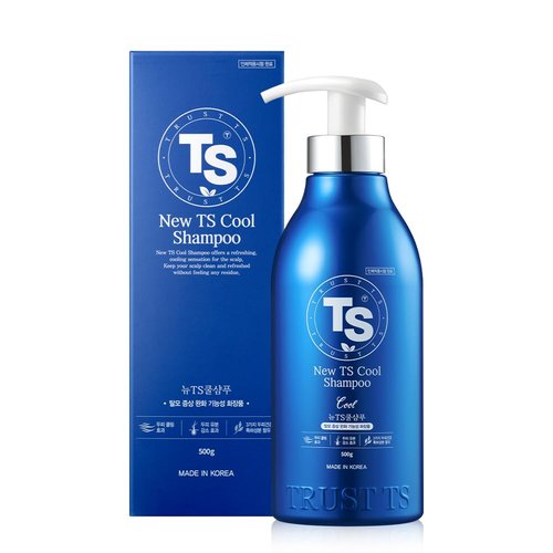 TS New TS Cool Shampoo | Cooling Korean Shampoo with Mint & Tea Tree Oil | Hair Loss Care with Dexpanthenol, Salicylic Acid | Suitable for Oily Scalp (17.6 Fl Oz)