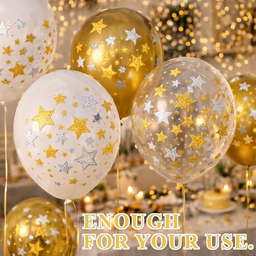Gold and Silver Glitter Star Stickers - 12 Sheets for Party Wedding Christmas