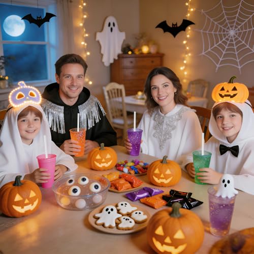 Reusable Ghost Shaped Drinking Straws - Halloween Party Supplies, 30 Pieces