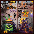 Halloween Window Clings Decals Set - Reusable Ghosts Pumpkins Bats for Party Decor