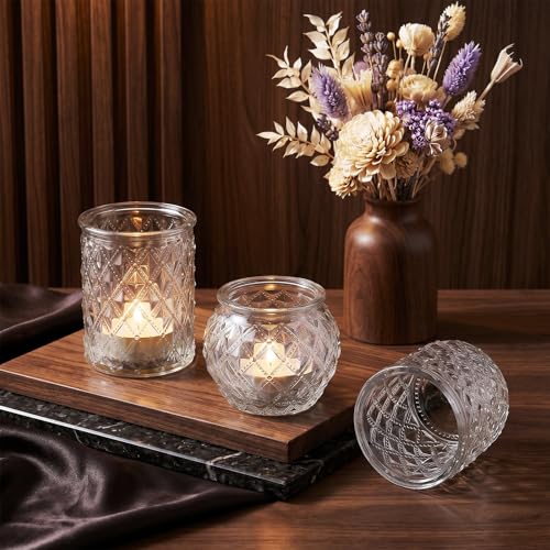 Clear Votive Candle Holders Set of 36 - Glass Tea Light Centerpieces for Wedding & Home Decor