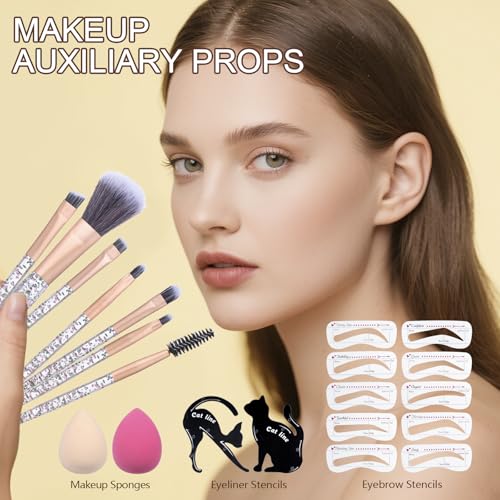 Makeup Kit for Women & Girls - 14 & 20 Color Eyeshadow Palette, Full Set with Brushes & Carrying Bag