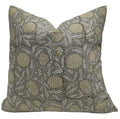 16x16 Inch Linen Blend Decorative Throw Pillow Cover Mustard & Brown Variation