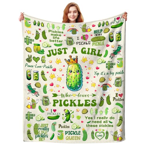 Pickle Blanket Gifts Plush Pickle Throw - 60x50 Inches - Kids & Adults