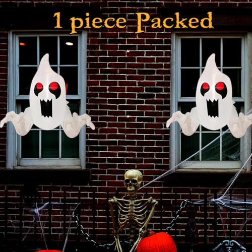 3 FT Inflatable Ghost Window Decoration with Lights - Indoor Outdoor Halloween Halloween Inflatable