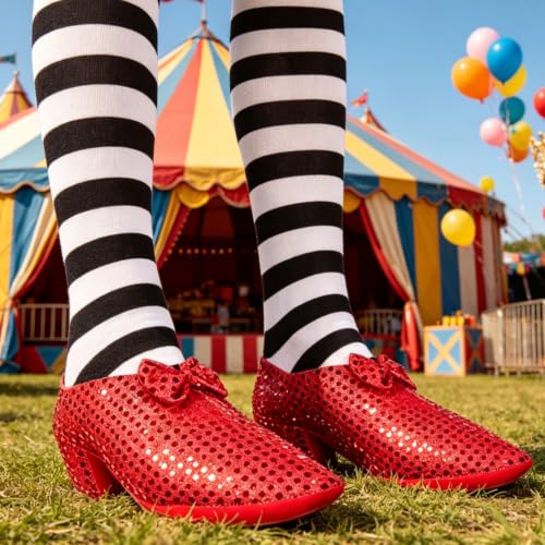 Halloween Witch Legs Prop with Red Shoes - Indoor & Outdoor Decor