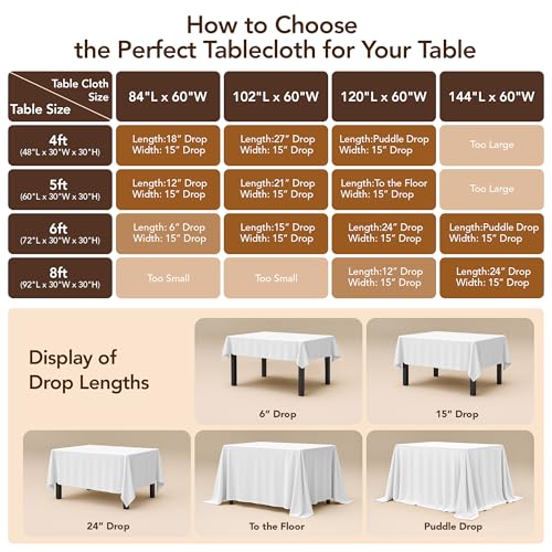 Autumn Fall Tablecloth Rectangle 60x144 Inches - Amber, Thanksgiving Decor