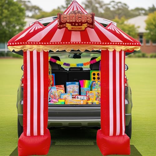 Halloween Carnival Trunk or Treat Car Decorations Kit - Inflatable with LEDs, 8.6FT, Outdoor Halloween Party Supplies, Carnival Variation
