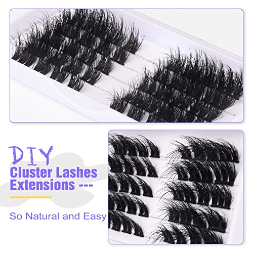 Flat Cluster Eyelash Extensions 3D Wispy Faux Mink Lashes - C Soft 40 Pack