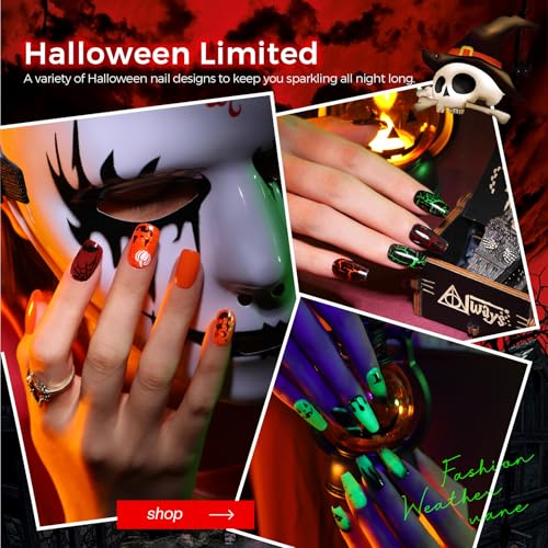 Halloween Nail Polish Set A2 Haunted Forest Palette with Glow & Crackle Effects
