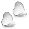 Dimeho Compact Mirror Travel Makeup Mirror Metal Pocket Cosmetic Mirrors Portable Handheld Beauty Mirror Folding Double-Sided Elegant Vanity Mirror for Men Women Purse (Silver+Silver)